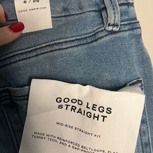 Good American Light Blue Straight Leg Jeans